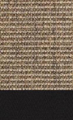 Sisal Salvador kit 044 tæppe med kantbånd i sort